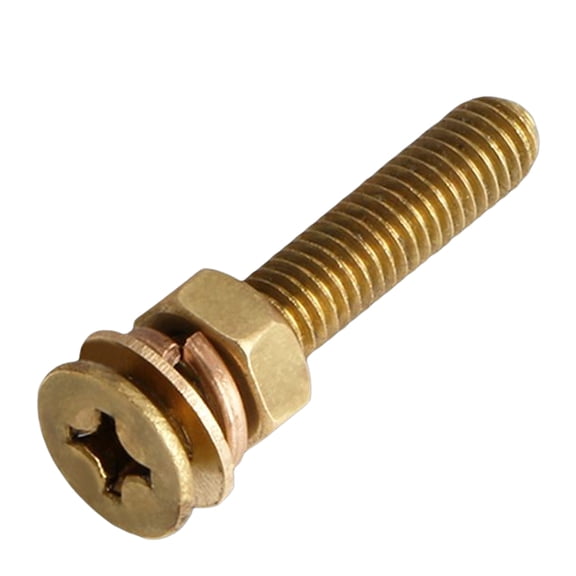 10 Piece Brass Cross Headed Screw Nut Set M3x25mm