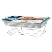 10-Piece Disposable Chafing Buffet Set with Fuel-Food Warming Kit-Catering, Parties & Events-Includes Silver Racks, Aluminum Trays, Utensils & Gel Fuel, Party Dimensions Brand.