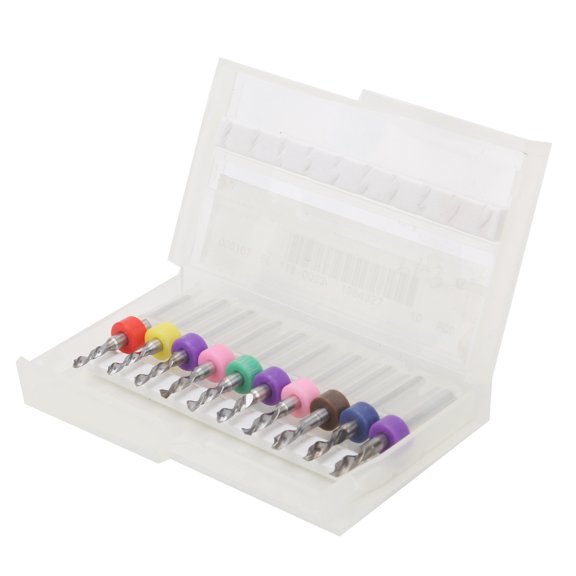 10-Piece Cemented Carbide Print Circuit Board Drill Bits Set Micro Twist Straight Shank 2.1mm-3.0mm / 0.08in-0.12in for CNC PCB Plastics Wood Jewelry Making