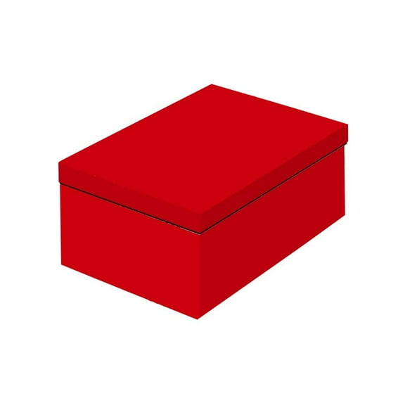 10-Piece Christmas Gift Box Set, Made from High-hardness cardboard, with Various Sizes and 7 Different Designs Pure Red