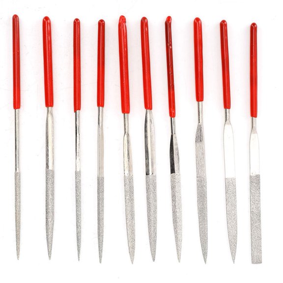 10-Piece  Coated Needle File Set for Jewelry Making, Woodworking & Metal Polishing - 5.5 Inch Precision Craft Tools