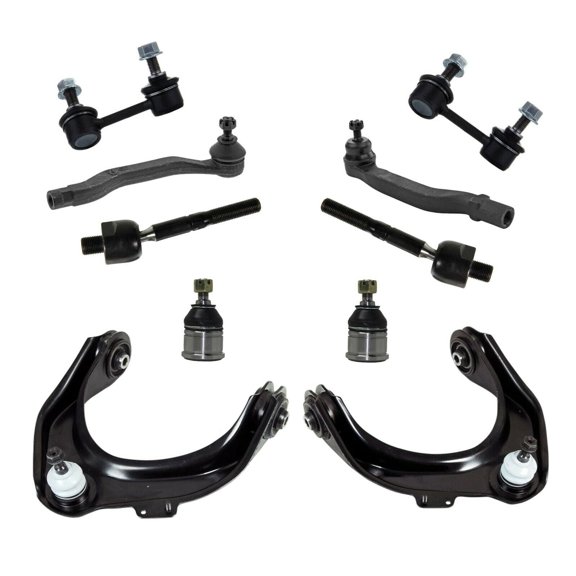 10 Piece Complete Steering & Suspension Kit Control Arm and Ball Joint Assemblies Sway Bar Links Inner Outer Tie Rod Ends Lower Ball Joints