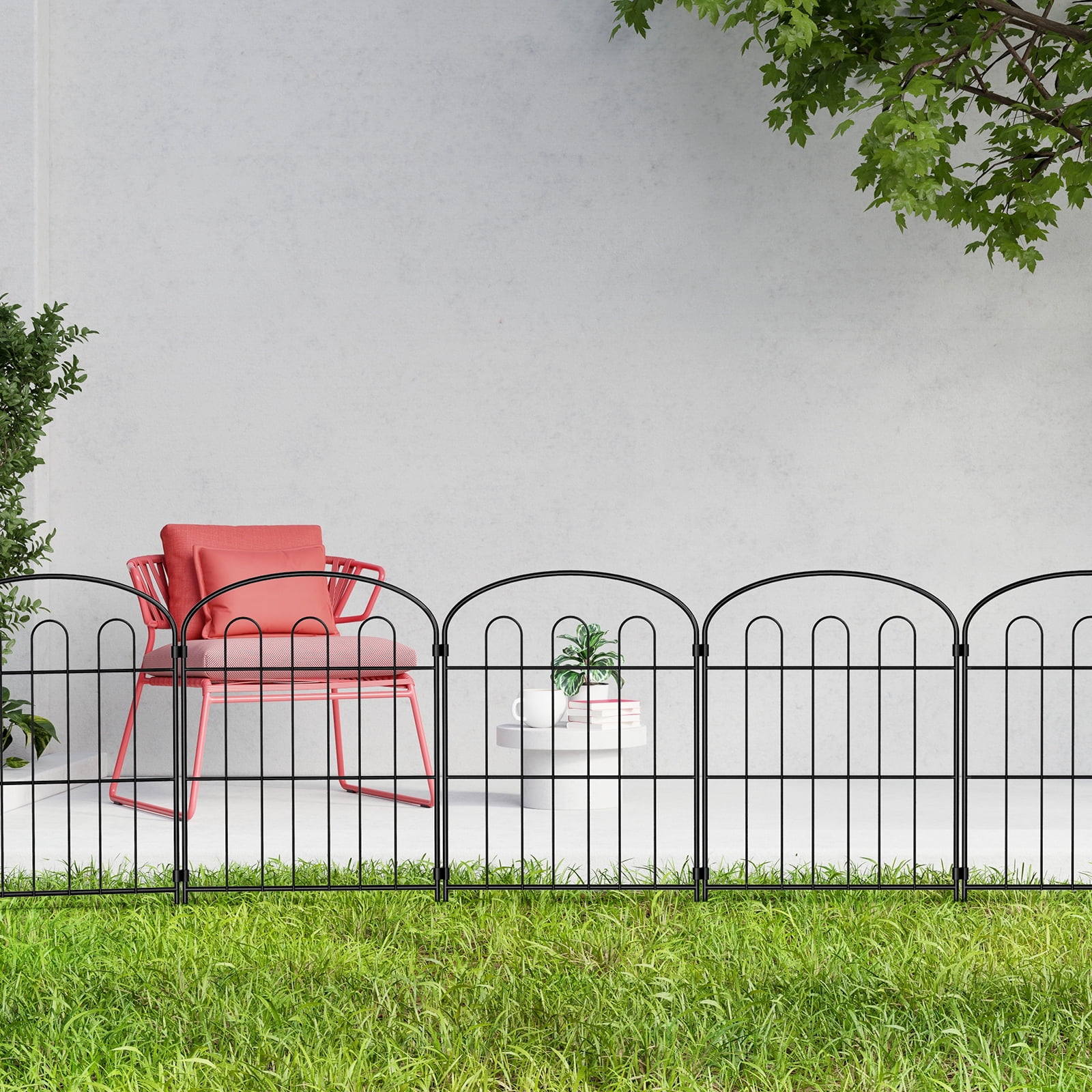 10 Piece Decorative Garden Fence, 24" (H) x 30FT (L) Animal Barrier Fence Arched