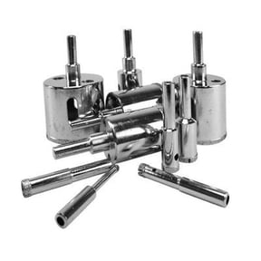 10 Piece Diamond Dust Hole Saw Set Glass Marble Slate Tile Core Drill Bits