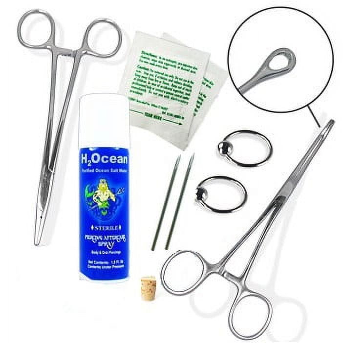 10Piece Ear Piercing Starter Kit, Optional Gauge,Gauge (Thickness)10