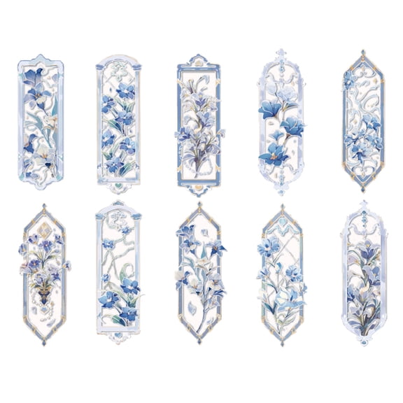 10 Piece Flower PVC Bookmark Set for Book Lovers and Students