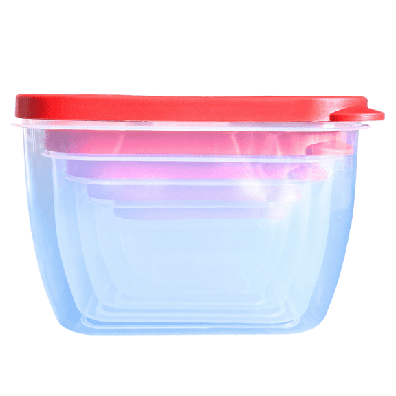 10-Piece Food Storage Containers with Vented Lids, Airtight and BPA Free, Stackable, Microwave, Freezer, and Dishwasher Safe (Red)