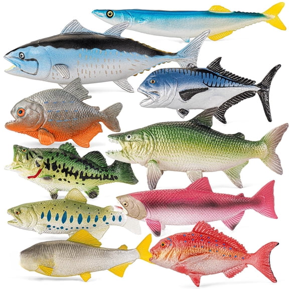 10-Piece Freshwater and Marine Fish Figure Playset