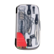 10 Piece Geometry Set Math Supplies Kit with Metal Compasses Protractor Ruler Triangles for Students Drawing and Measurement