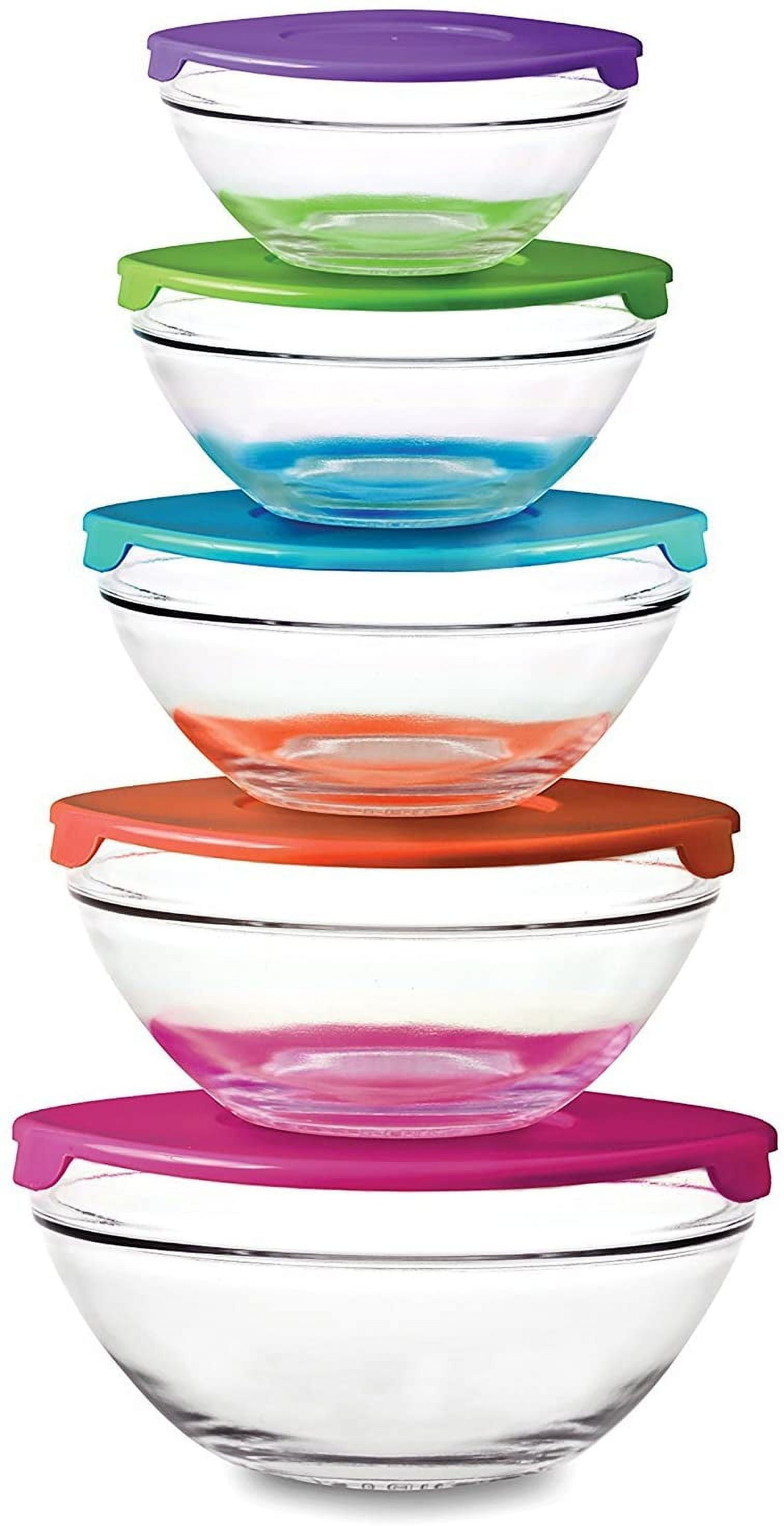 Norpro 10Piece Glass Bowl Set W/Lids 1018