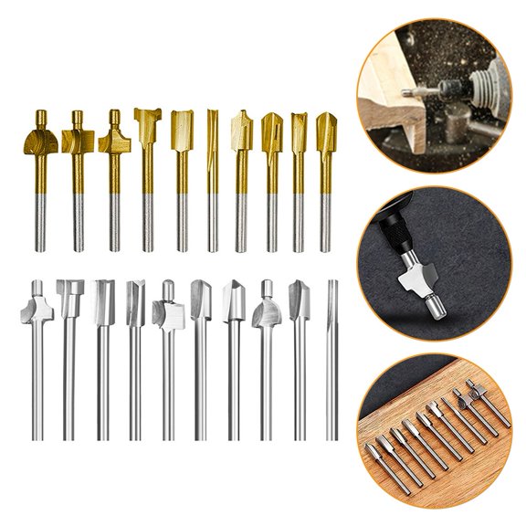 10-Piece HSS Woodworking Router Bit Set for Rotary Tools, 1/8 Inch Shank