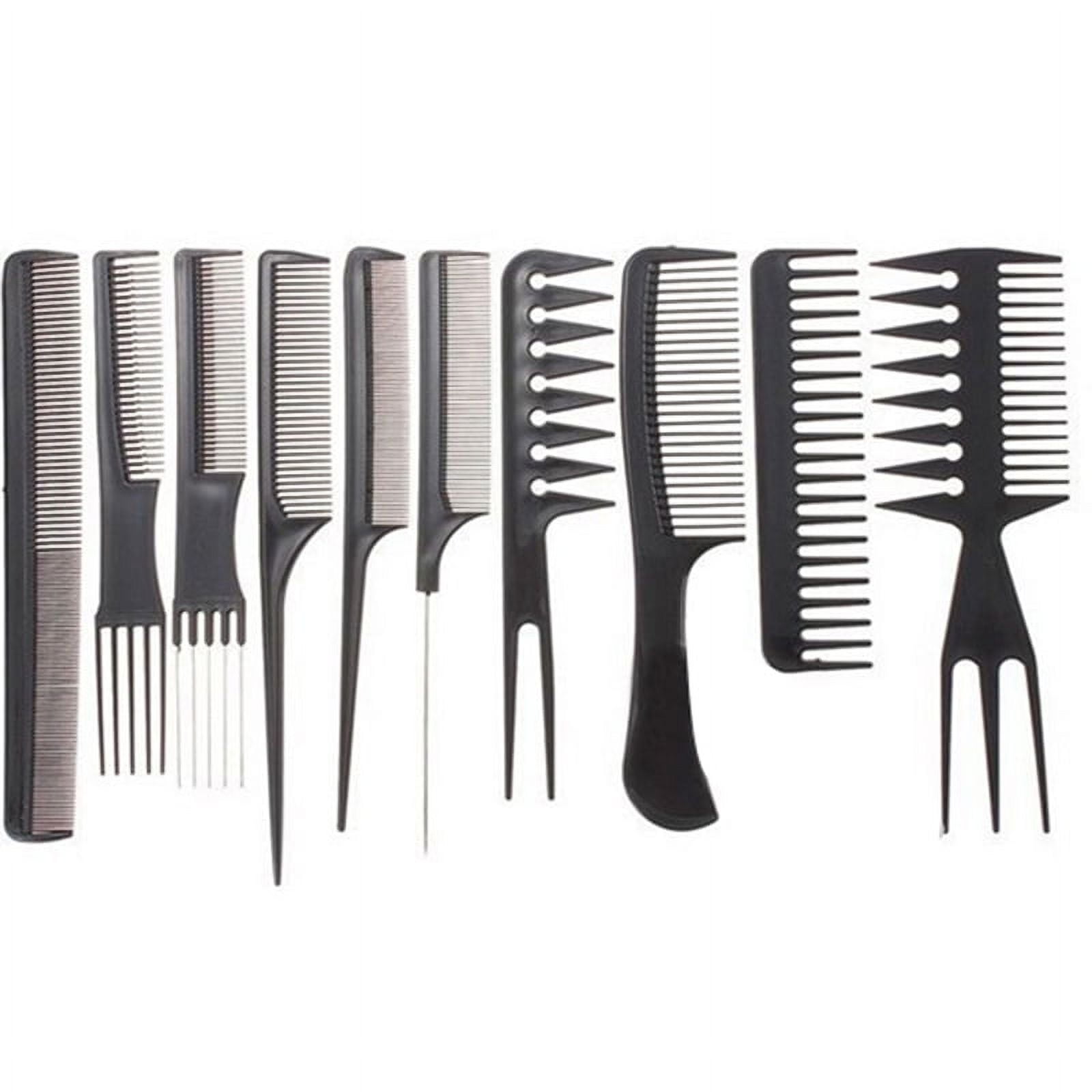 INTSUPERMAI 10Pcs Pro Hair Styler Combs Set, Plastic Black Barbers ...
