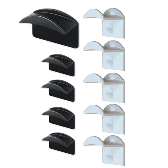 10-Piece Hat Hanger Storage Box - Wall Mounted Baseball Cap Rack, Black