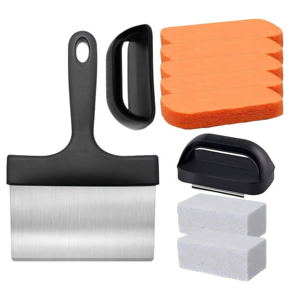 10-Piece Heavy-Duty Grill Cleaning Kit Includes stainless steel scraper, scratch-resistant pad, and ergonomic handle Ideal for grill grates and outdoor cooking (Product details as shown in image)