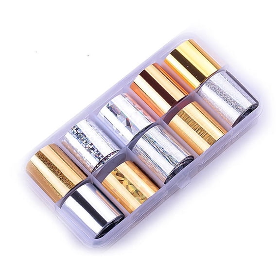 10 Piece Holographic Nail Foils Set, Starry Sky Nail Art Transfer Stickers for Manicure Designs, TIKA