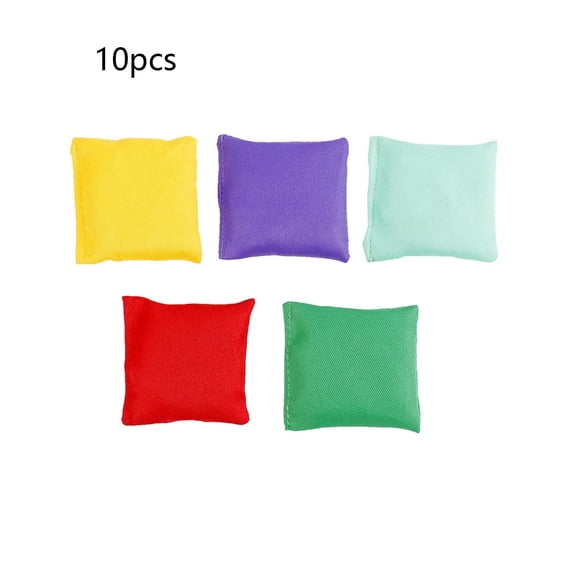 10-Piece Kids Tossing Game Cornhole Game Daycare and Home Education Indoor and Outdoor Use Backyard Activities 5 Colors Canvas 2.95x2.75x0.39in