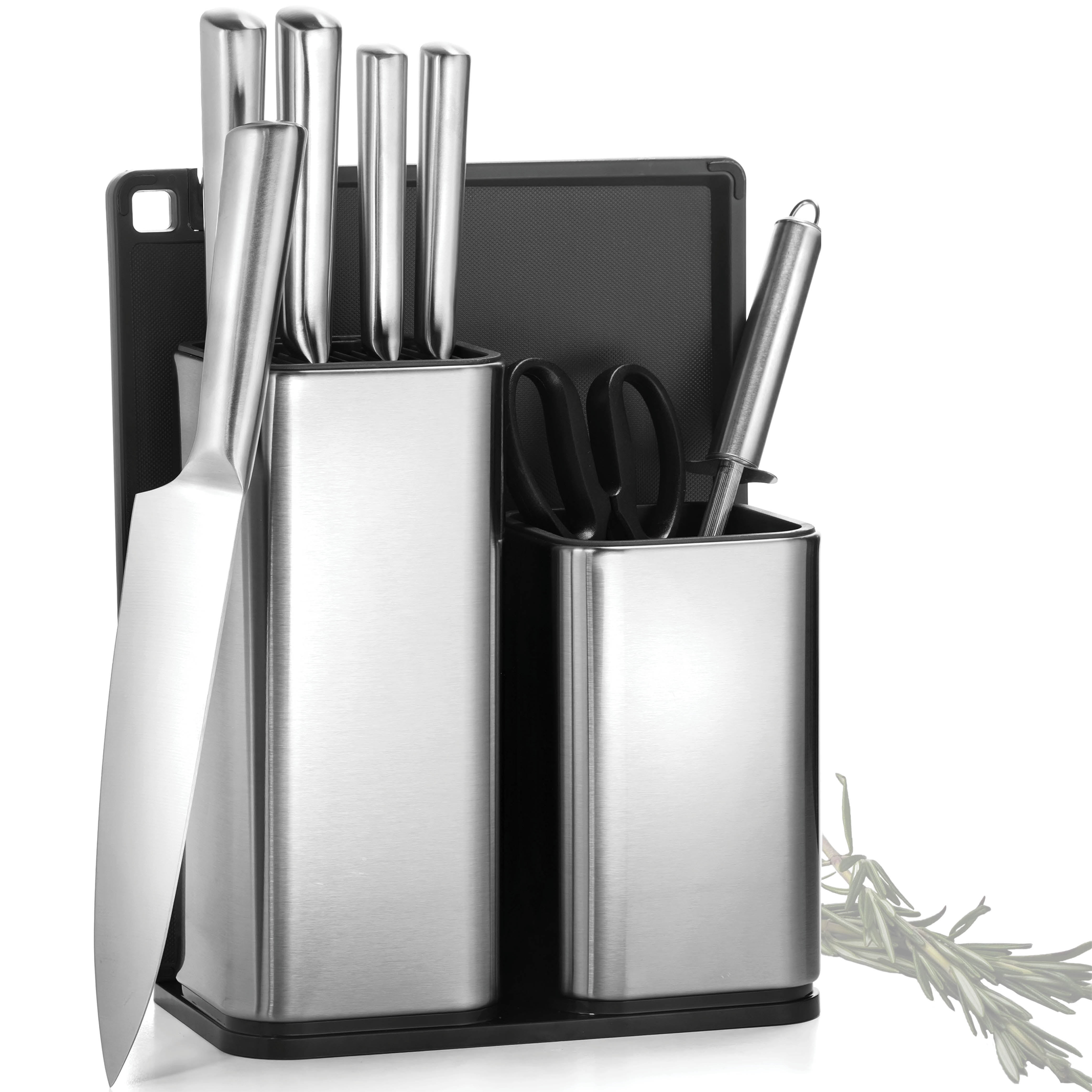 ZINC WEALD Boxed Kitchen Knife Set Block Wheat Straw blades Nonstick for  Kitchen Cutting Meat Scissors Ceramic Peeler for Slicing Paring Fruits