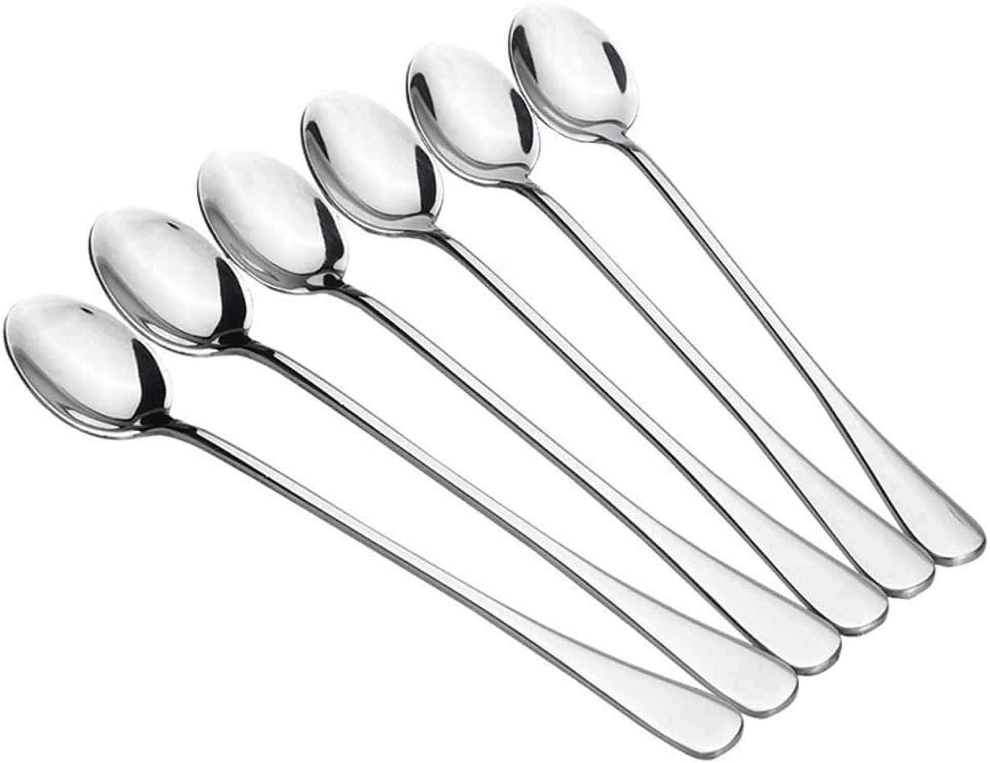 10 Piece Long Handle Iced Tea Spoon Set - Stainless Steel Mixing Spoons ...