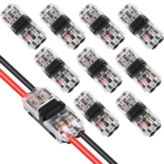10-Piece Low Voltage Wire Connector Kit Compact Universal I-Shape Quick Splice Wiring Terminals for Automotive and Home Electrical Projects