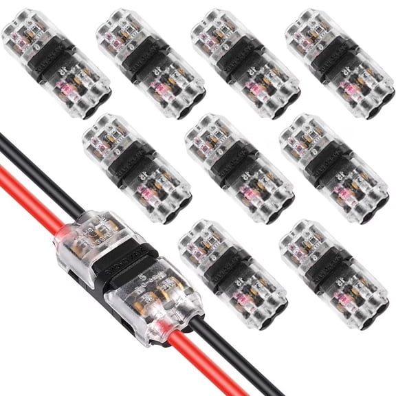 10-Piece Low Voltage Wire Connector Kit – Compact Universal I-Shape Quick Splice Wiring Terminals for Automotive and Home Electrical Projects