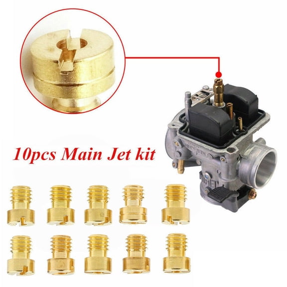 10-Piece Main Jet Kit for Simson Spatz Schwalbe Carburetor, 5mm Nozzle Set Sizes 60-105, for M5 19mm & 21mm Carburettors, Factory Specification Replacement Parts