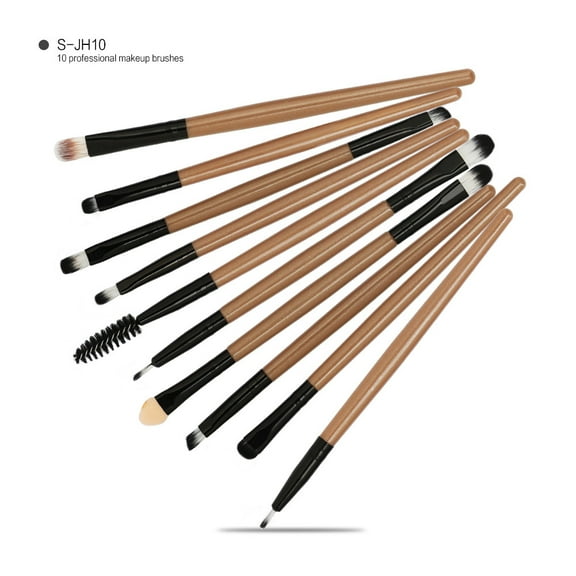 10-Piece Makeup Brush Set, Brown - 1 Set Of 10 Brown Brushes, Pcs Brush Brushes Makeup Powder Beauty Defined Foundation 10 Tools Brush, Easter, St. Patrick'S Day, Wedding, Brush, M Makeup Organizers