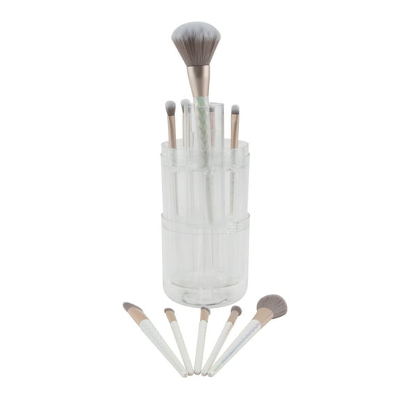 10 Piece Makeup Brush Set for Eyes and Face with Pop-up Brush Container. Candie Couture Brand.
