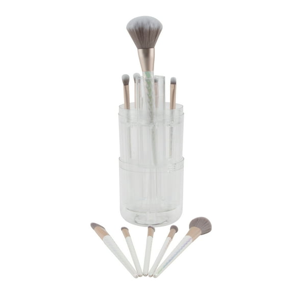 10 Piece Makeup Brush Set for Eyes and Face with Pop-up Brush Container. Candie Couture Brand.