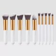 thumbnail image 1 of 10 Piece Makeup Foundation Brush Set with Soft Synthetic and Wooden Handle for Liquid Powder Application, 1 of 8