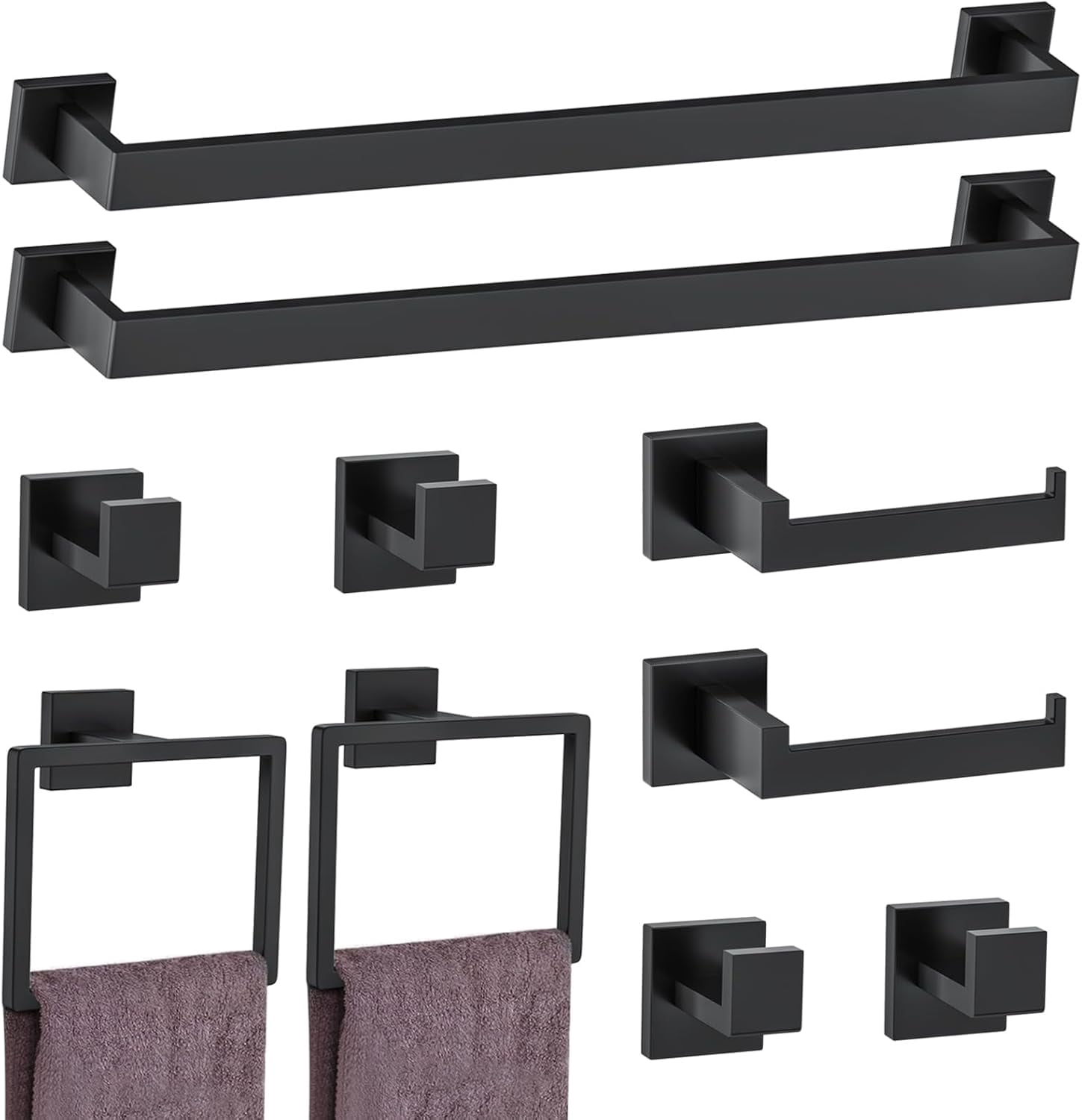 Black Towel Bar Setnull