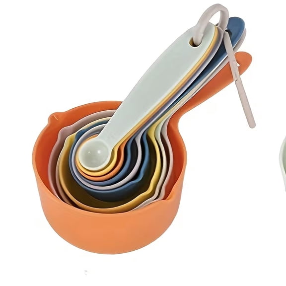 10-Piece Measuring Cup and Spoon Set with Scale for Baking, Kitchen, Milk Powder, Powder Measuring, Baking Scale Measuring Cup Set