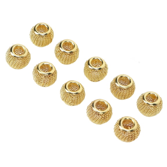 10-Piece Metal Hollow Beard Beads Set Hair Tube Rings Extensions for Dreadlocks Braids Style, 5.00 x 4.00 x 2.00 Inches / 12.7 x 10.2 x 5.1 cm