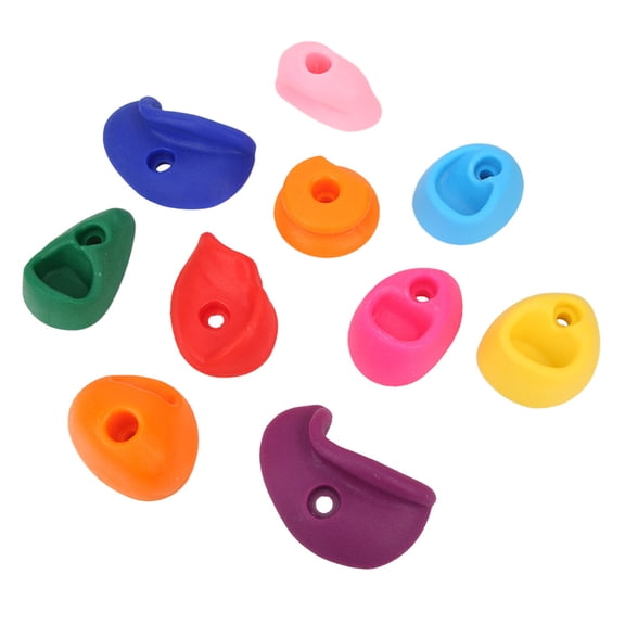 10-Piece Multi-Colored Climbing Holds for Kids Indoor and Outdoor Wall Grip Set