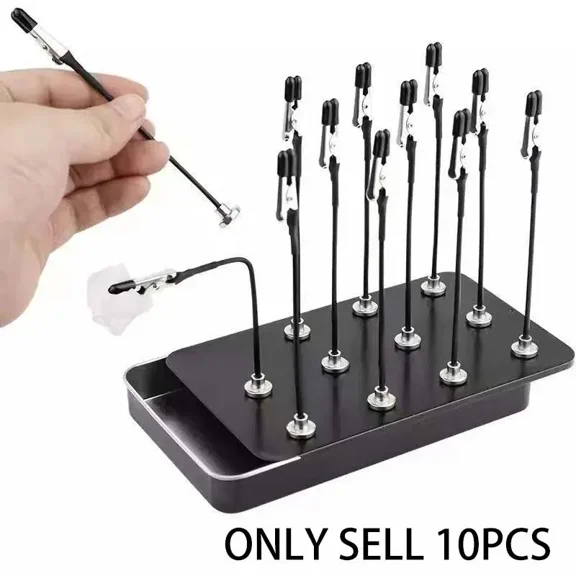 10-Piece Multi-Directional Metal Crocodile Clip Set, Adjustable Flexible Alligator Clamps for Soldering, Model Making, Painting, Card Holding & DIY Craft Projects