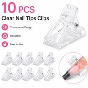 10 Piece Nail Tips Clip Set, Poly Gel Extension Clamp Clips for Nail Art, TIKA