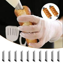 10-Piece Non-Stick Stainless Steel Cannoli Tubes - Large Size Baking Horns for Croissant and Pastry Making - Silver