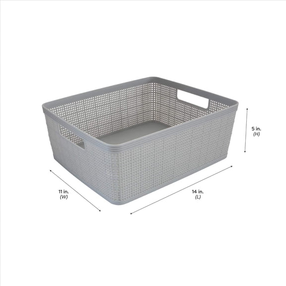10 Piece Organizing Set | Multiple Size Bins | Storage Basket | Grey | Multipurpose