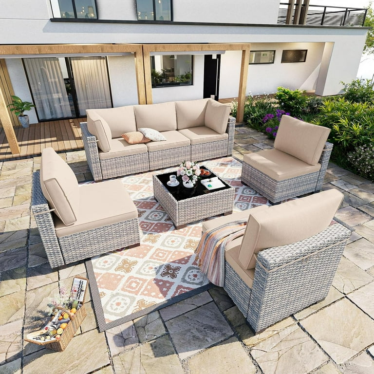 10-Piece Patio Furniture Set, Outdoor Patio Furniture with Swivel