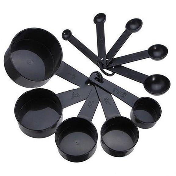 10-Piece Plastic Measuring Cups & Spoons Set for Baking & Cooking | 5 Measuring Cups (15ml-250ml) & 5 Measuring Spoons (0.6ml-7.5ml) | Kitchen Essentials