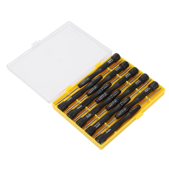 10-Piece Precision Magnetic Screwdriver Repair Tool Kit with Ergonomic Non-Slip Handles and Storage Case for Electronics, Phone, Laptop, and Household Maintenance (17.0 x 15.0 x 4.0 in)