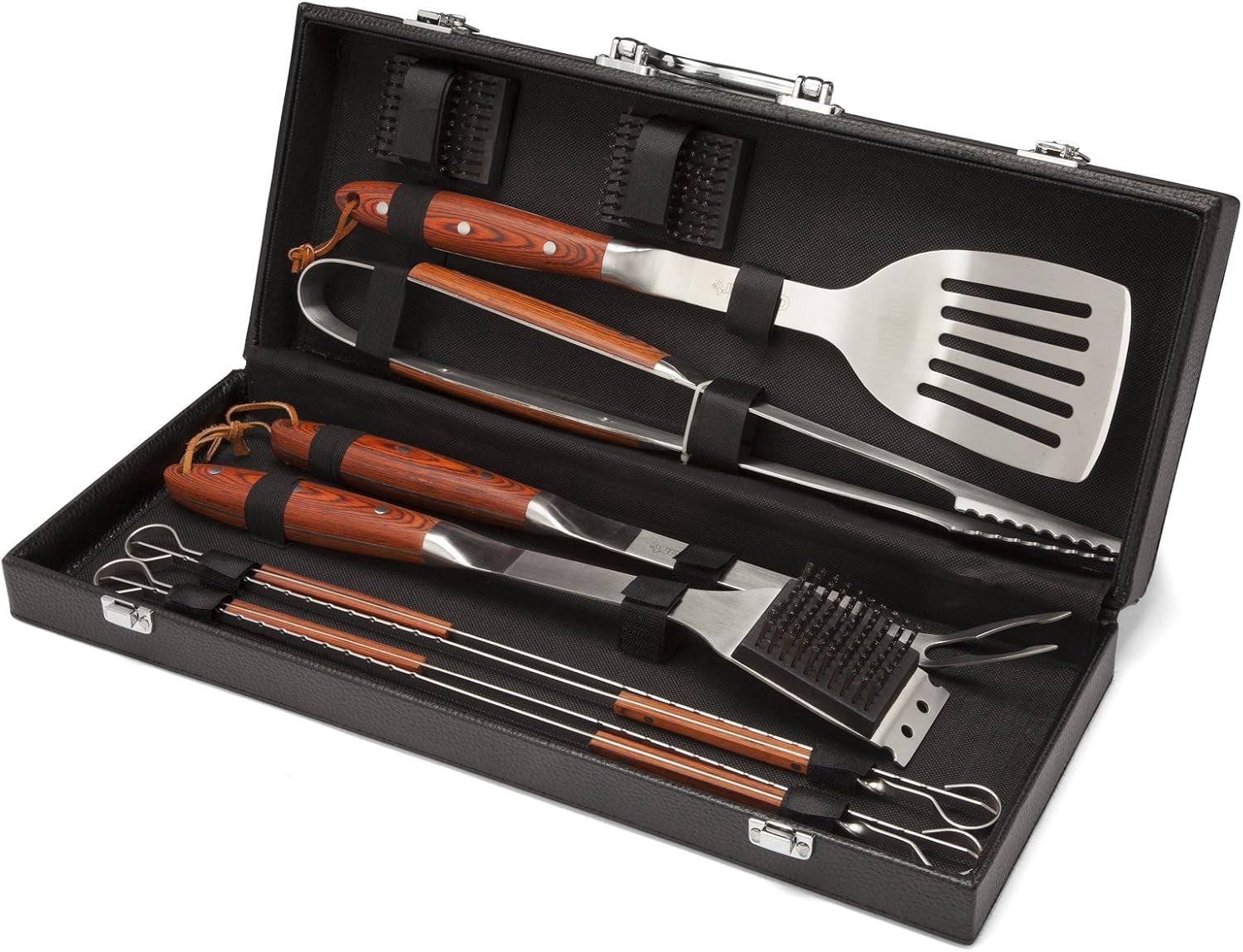 10-Piece Premium Grilling Set, Grill Accessories Stainless Steel BBQ Tools, Storage Tote for Spatula, Tongs, Grill Brush, and More, Perfect for BBQ, Cookouts, Camping, Tailgates