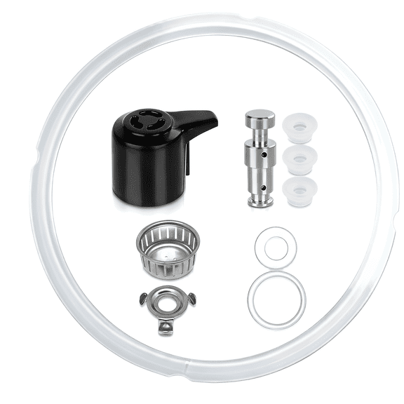 10-Piece Pressure Cooker Replacement Parts Kit, Lid Sealing Ring, Float Valve & Steam Release Valve for 5 & 6 Qt Cookers