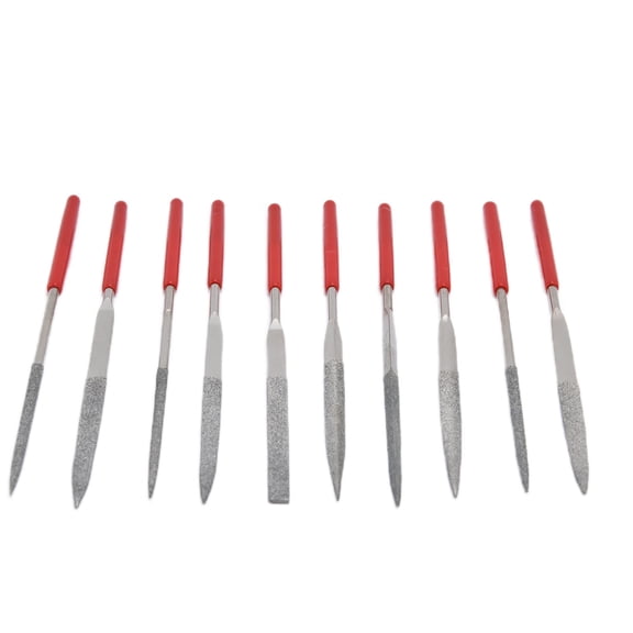 10-Piece Professional Needle File Set, 3x140mm Steel Precision Files for Jewelry Crafting, Metal Carving, and Woodworking