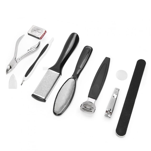 10-Piece Professional Pedicure Tool Set Stainless Steel Dead Skin File ...