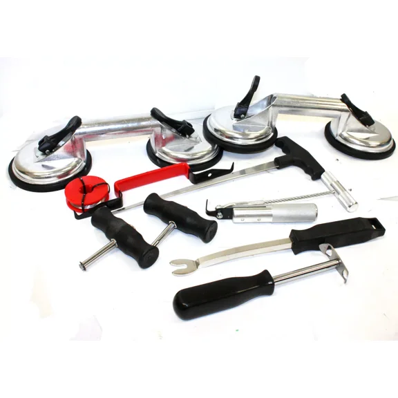10-Piece Professional Windshield Removal & Installation Tool Kit with Non-Slip Hand Suction Cups for Auto Glass Repair