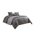 thumbnail image 1 of 10 Piece Queen Polyester Comforter Set with Geometric Print, Gray- Saltoro Sherpi, 1 of 2