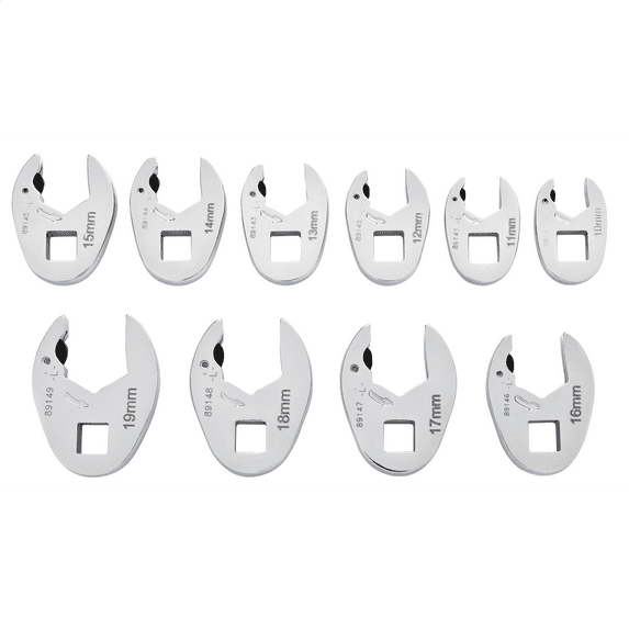 10 Piece Ratcheting Crowfoot MM Wrench Set