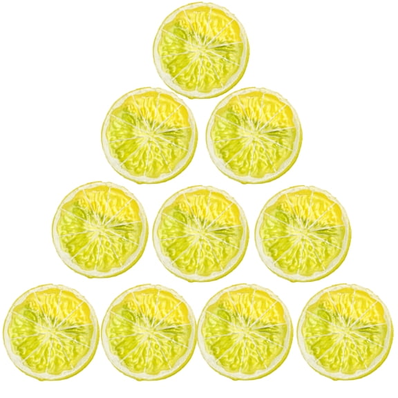 10-Piece Realistic Artificial Fruit Slices & Fake Ice Cubes Set - Lifelike Lemon, Grapefruit Slices for Cocktail Parties, Wedding Decor, Vase Fillers, and Home Centerpieces