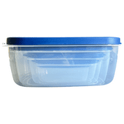 10-Piece Rectangle Food Storage Containers with Vented Lids, Airtight and BPA Free, Stackable, Microwave, Freezer, and Dishwasher Safe BLUE