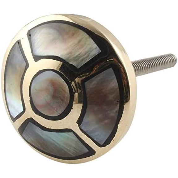 10 Piece Round Gold Mother of Pearl Brass Decorative Dresser Pulls Drawer Knobs Cabinet Handles Modern Hardware$$Tools & Hardware Other